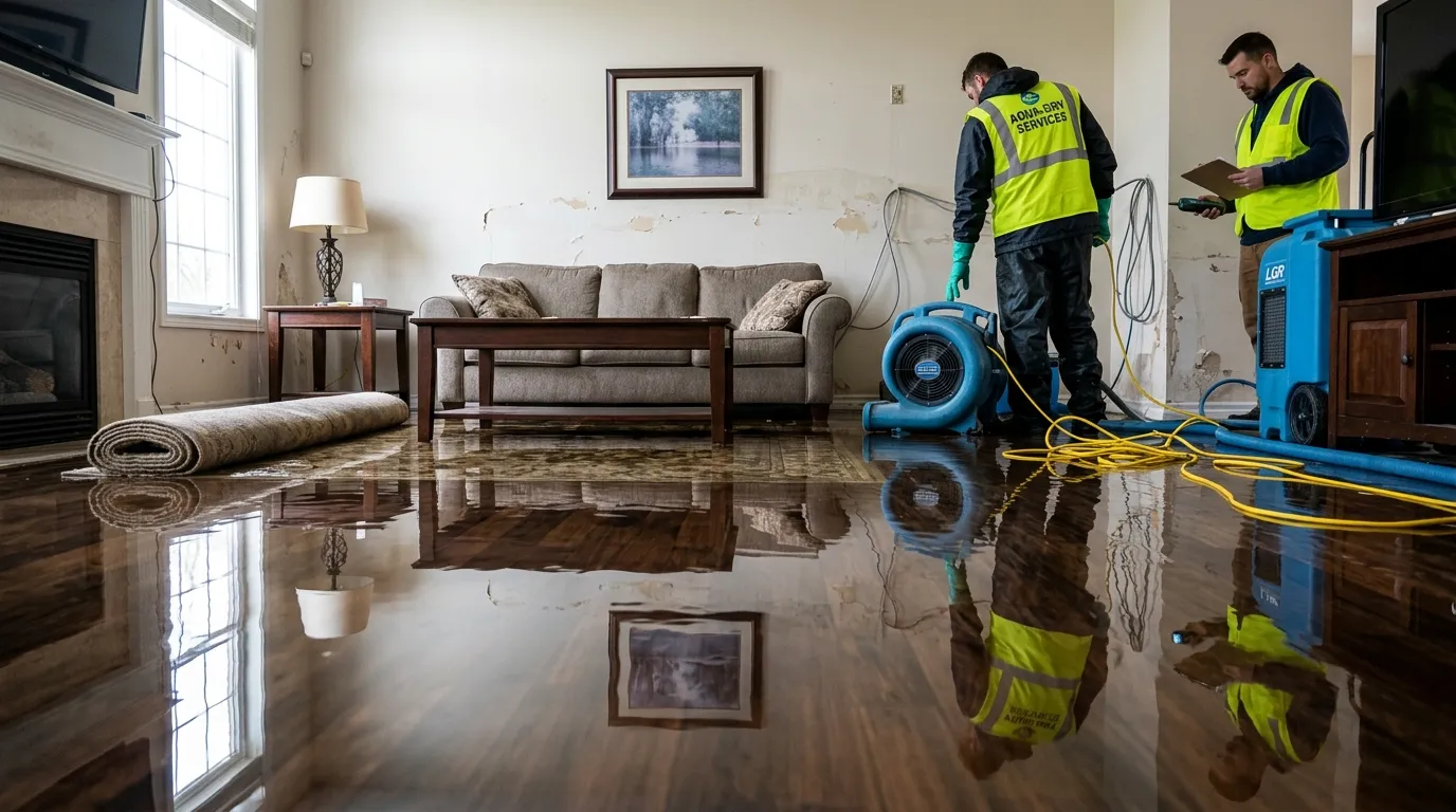 Flood Damage Restoration crew on a Missouri City dispatch