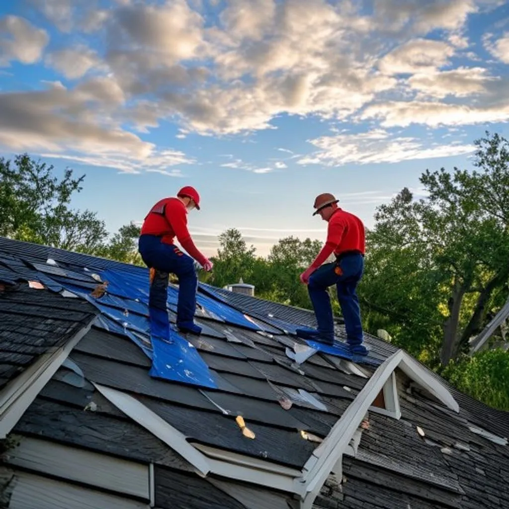 Storm Damage Restoration crew on a Missouri City dispatch
